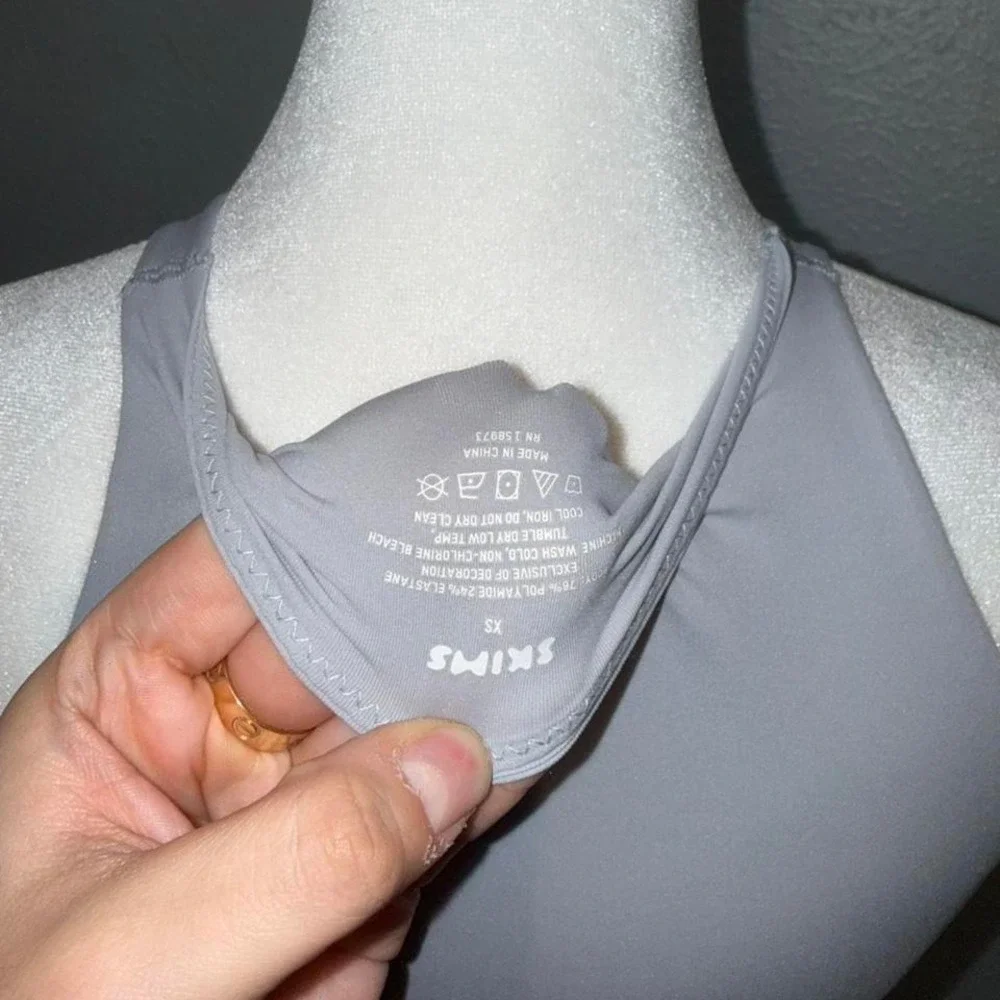 Skims‎ Fits Everybody High Neck Bodysuit, Size XS NWOT Gray